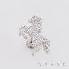 MULTI CZ PRANCING HORSE STALLION MUSTANG 3D TOP PUSHIN (THREADLESS) 316L SURGICAL STEEL LABRET SET